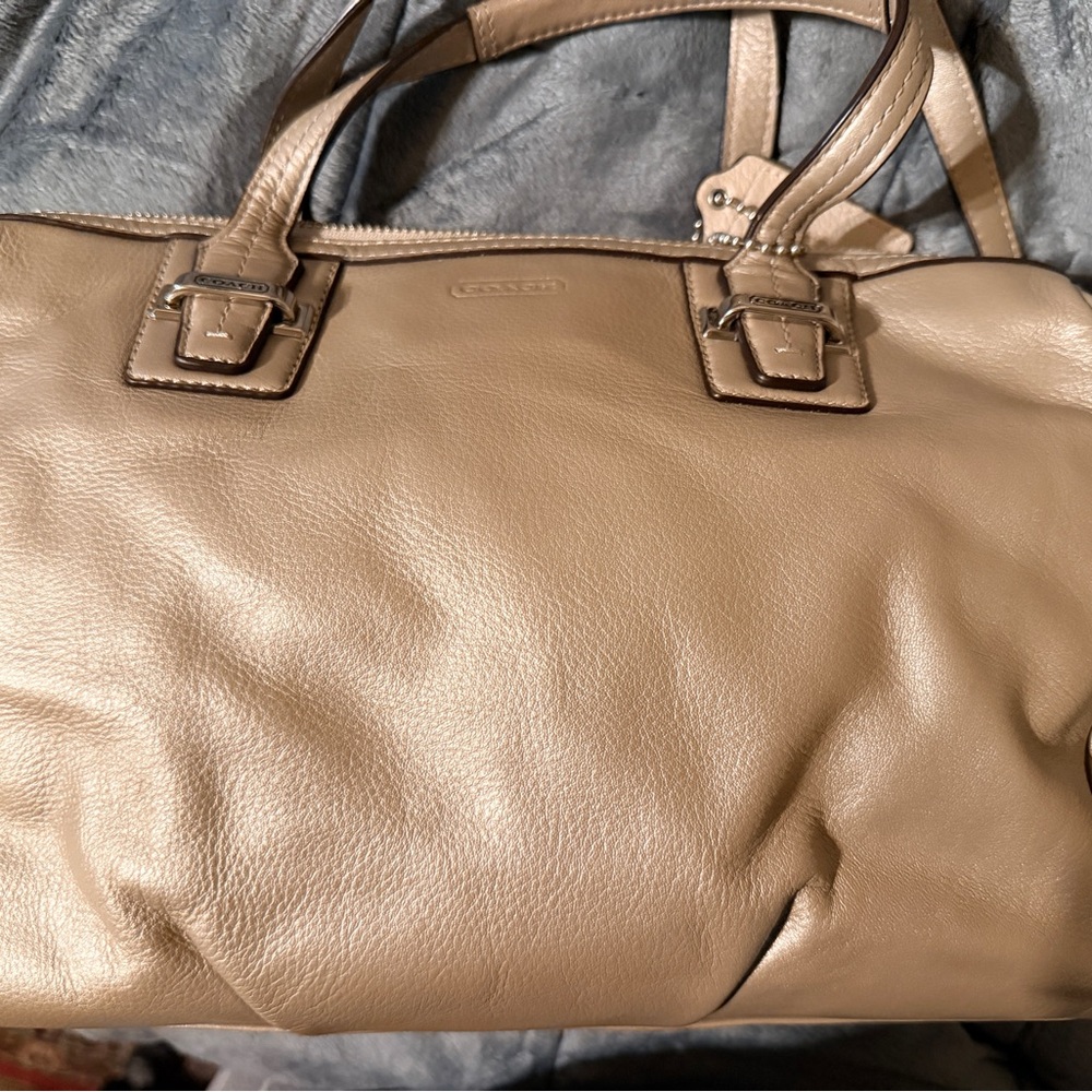 Coach Taupe Leather Shoulder Bag
